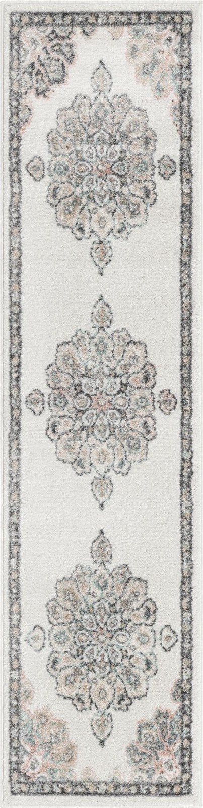 2' x 8' Nettle · Border rug, ivory