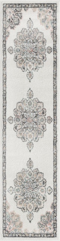 2' x 8' Nettle · Border rug, ivory