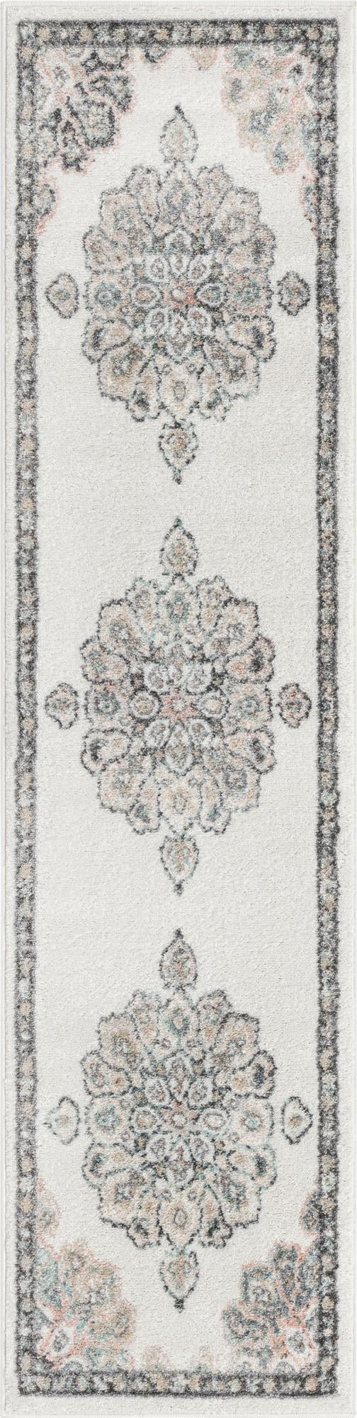 2' x 8' Nettle · Border rug, ivory