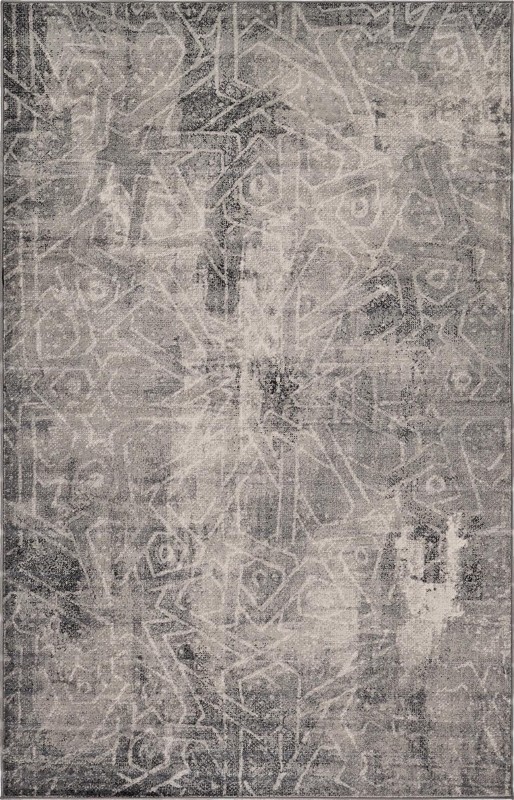 3' x 5' 3 Blakemore · Distressed medallion rug, gray and ivory