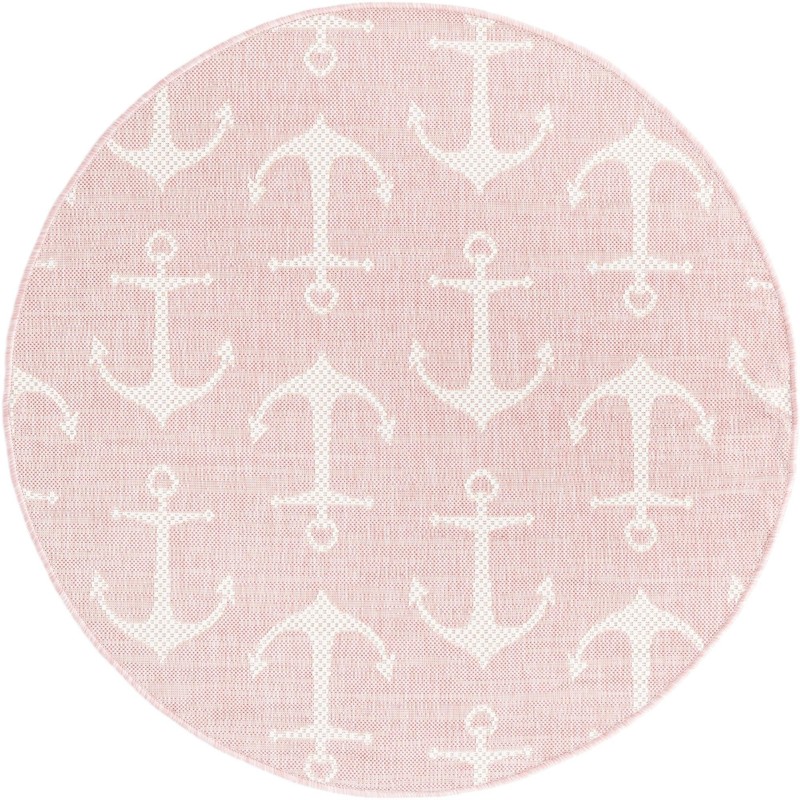 4' x 4' Millbrook · Pictoral Outdoor Rug, pink
