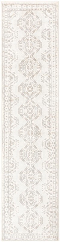 Harmon · Geometric diamond rug, ivory and brown