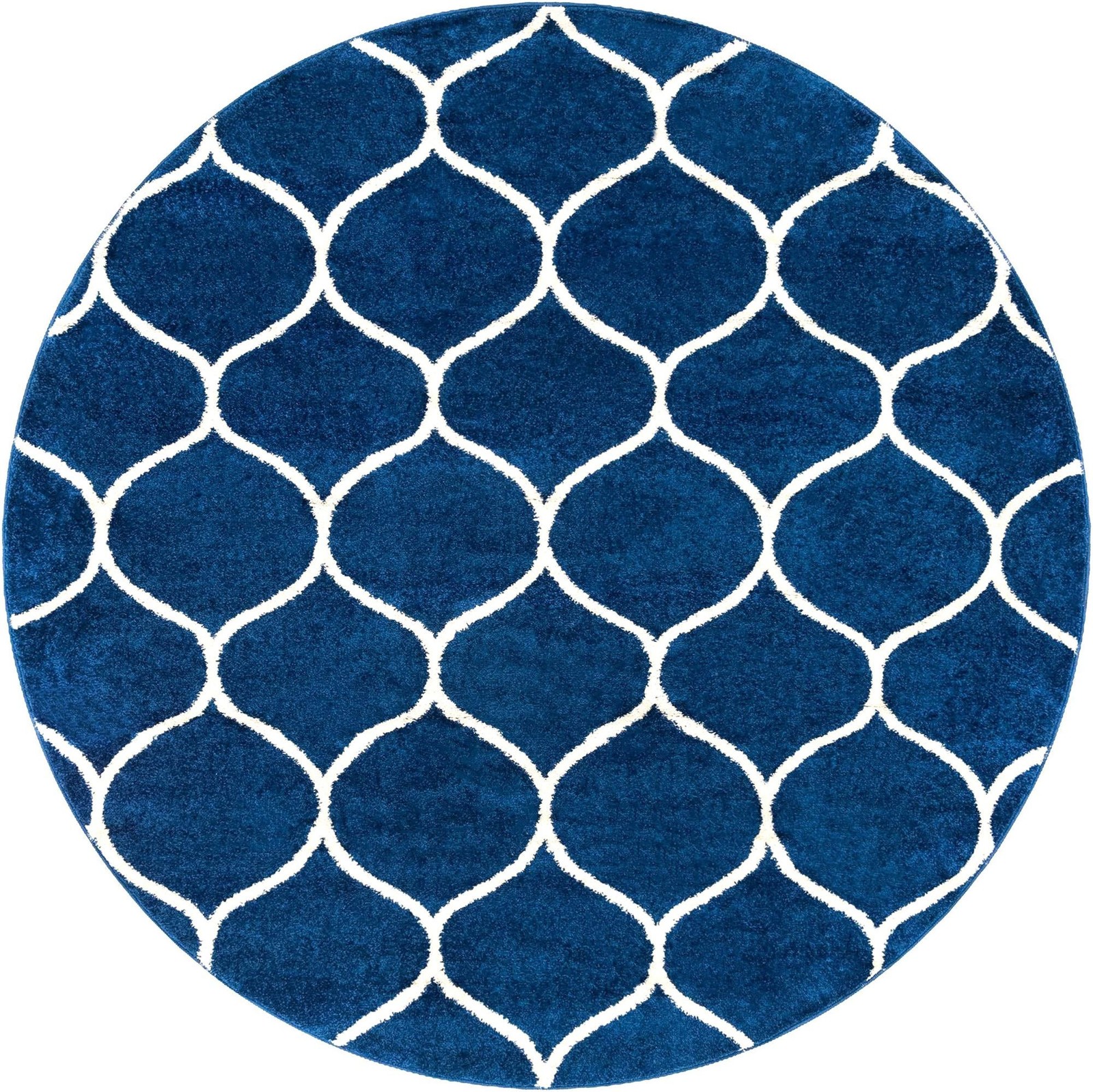 6' x 6' Ingram · Lattice rug, navy and ivory