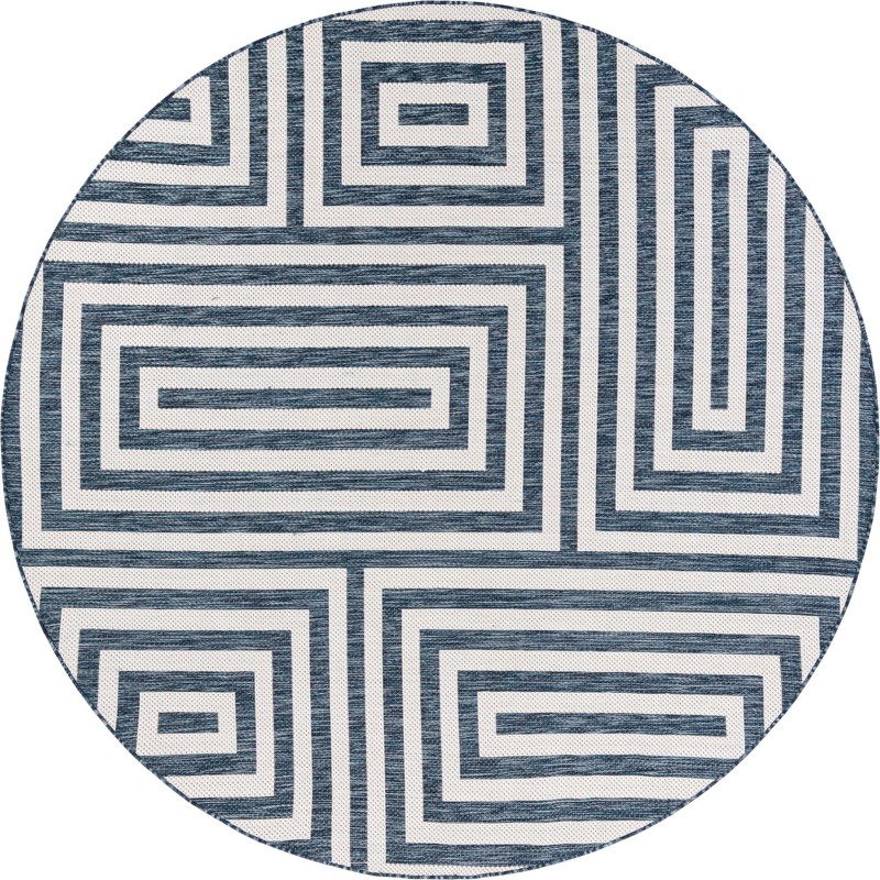 7' 10 x 7' 10 Cumberland · Geometric Outdoor Rug, blue