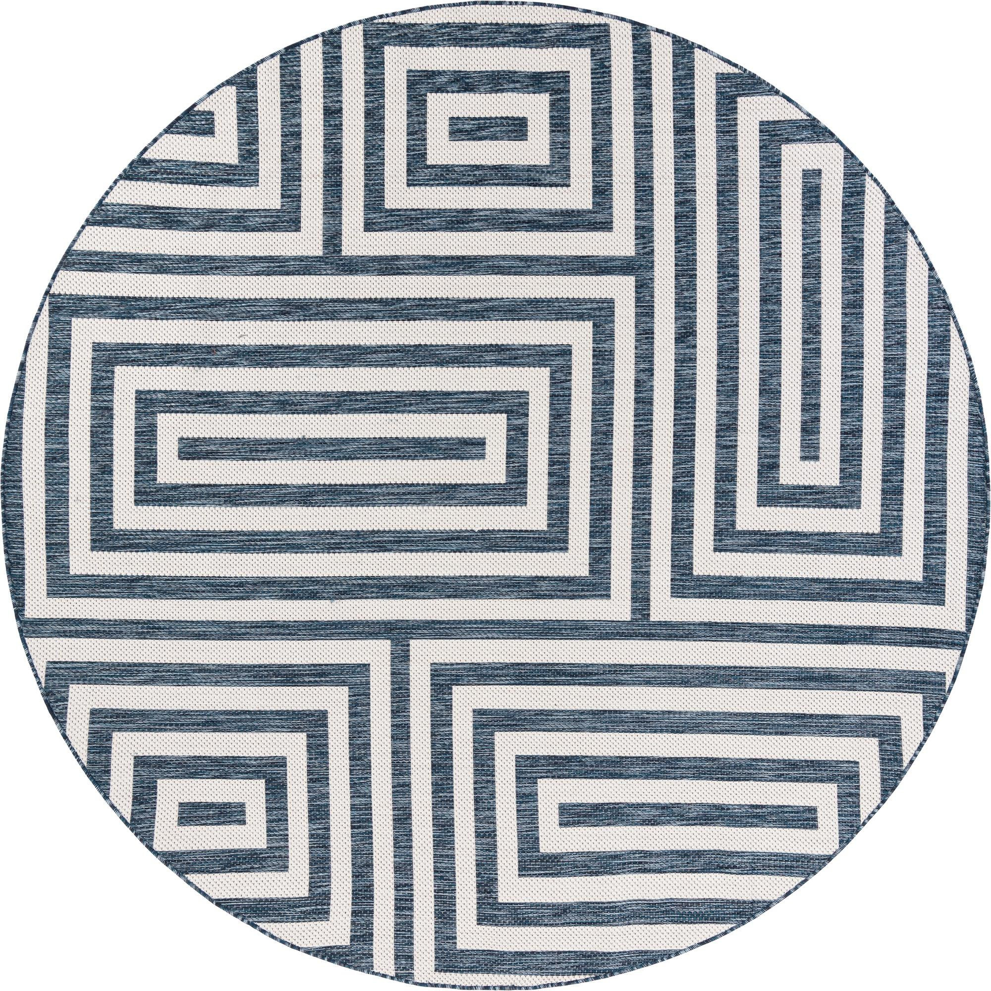 7' 10 x 7' 10 Cumberland · Geometric Outdoor Rug, blue