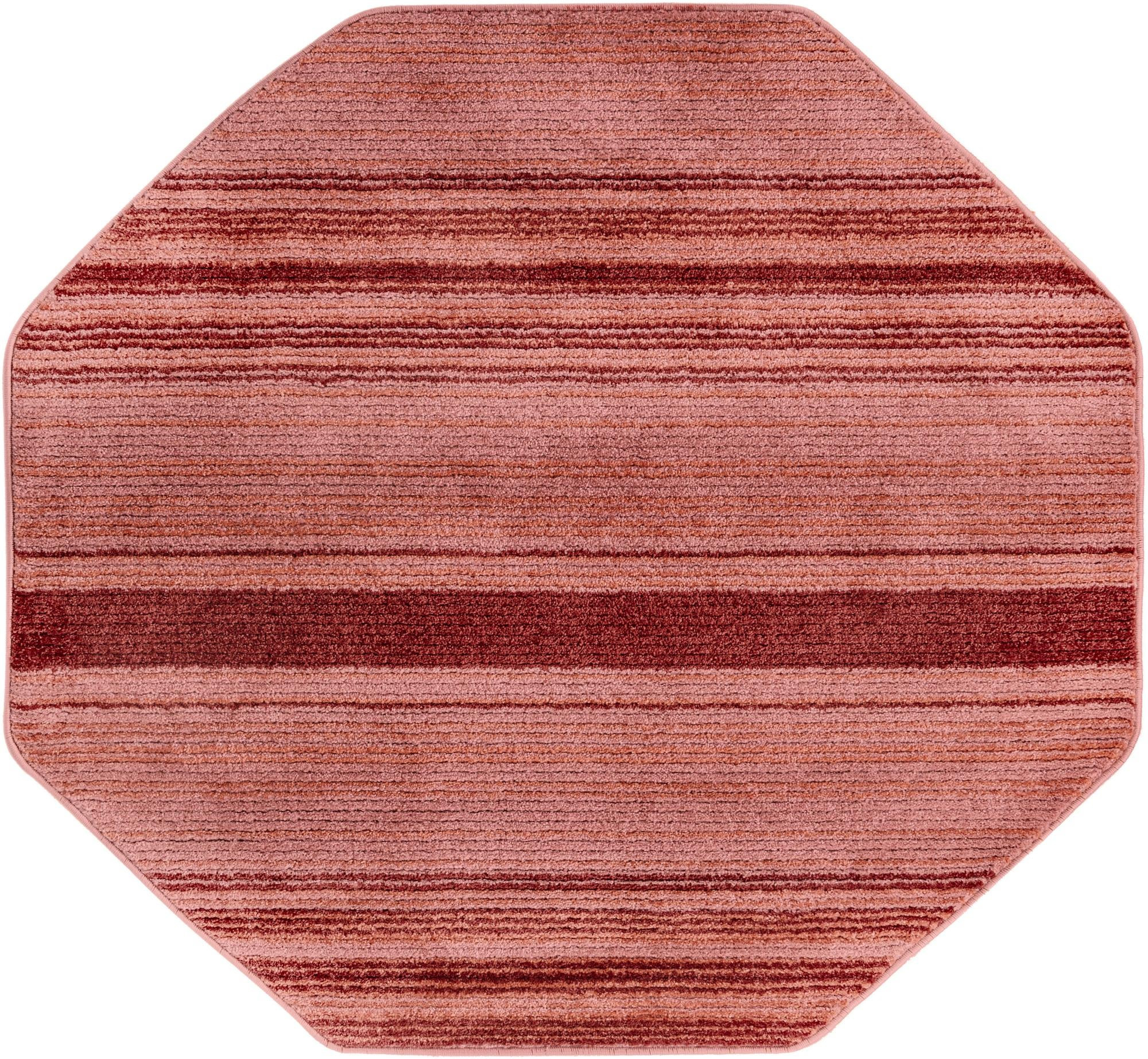 4' x 4' Jagger · Striped rug, rose and red