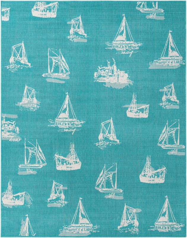 7' 10 x 10' Desmond · Pictoral Outdoor Rug, teal