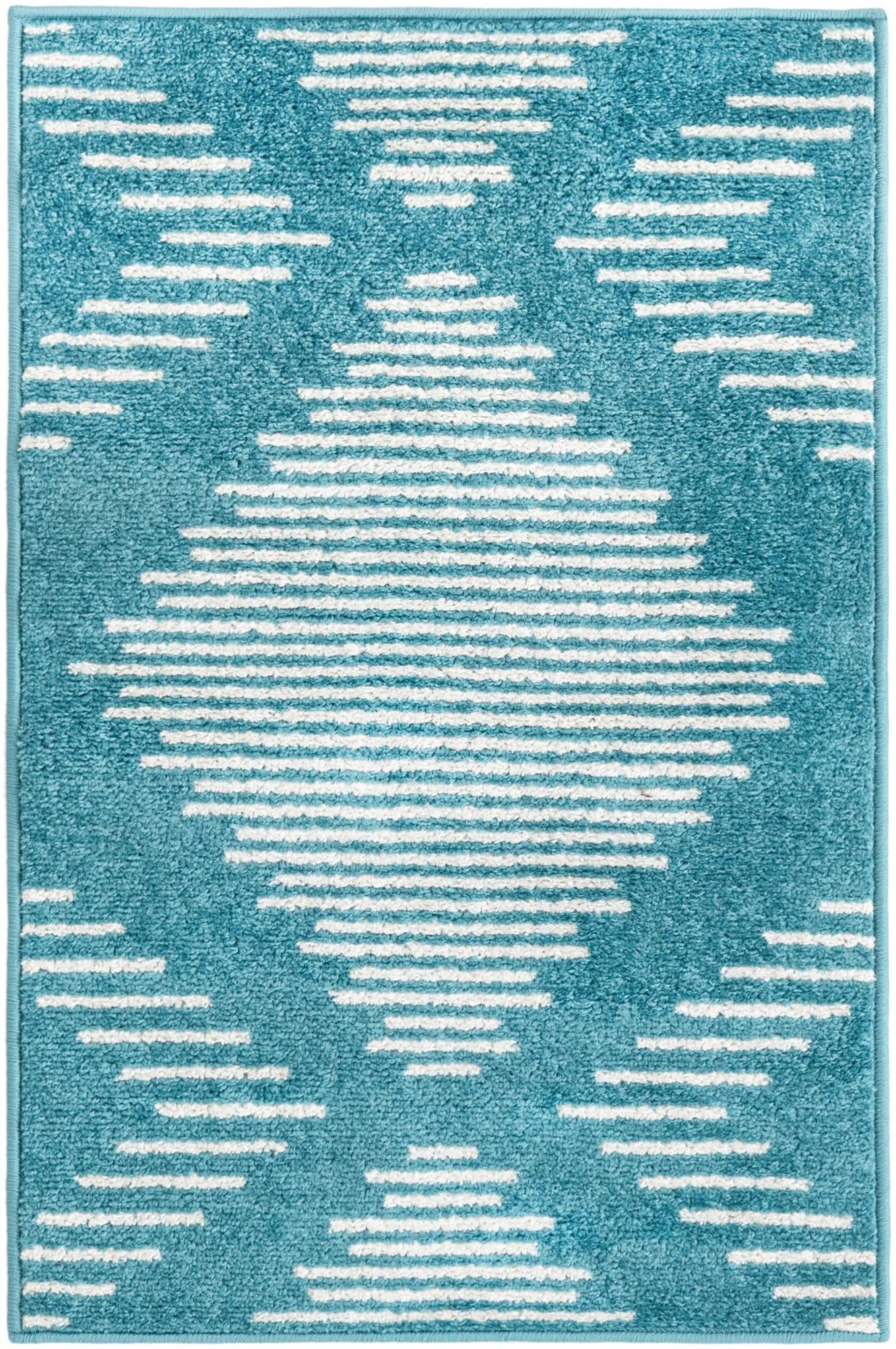 2' x 3' Knox · Diamond rug, turquoise