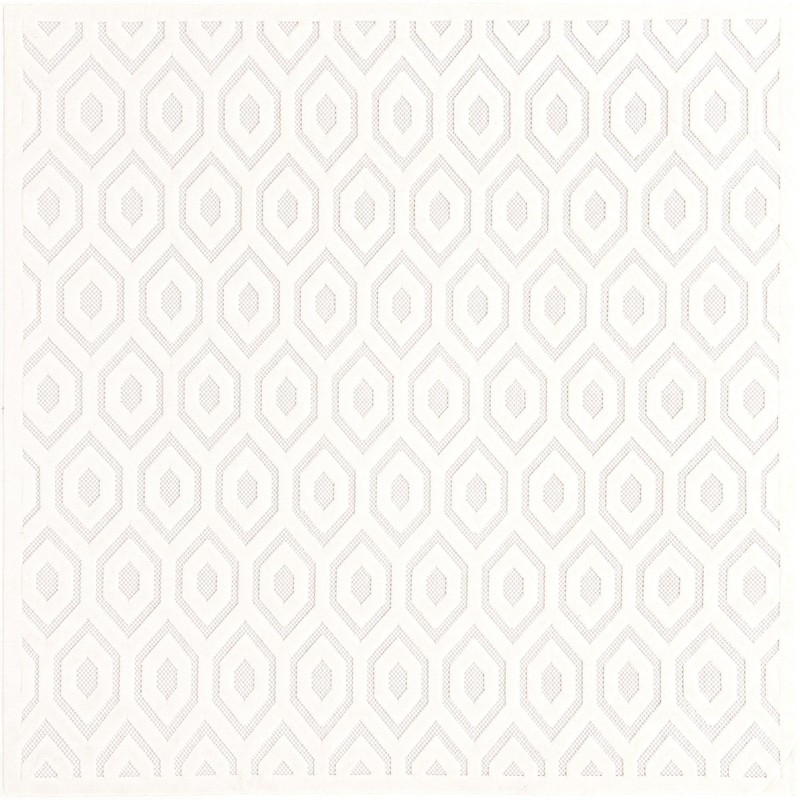 Roanoke · Geometric lattice Outdoor Rug, ivory