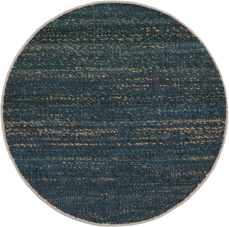 3' 1 x 3' 1 Faversham · Striped Wool Rug, ocean blue