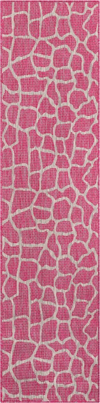 2' x 8' Stillwater · Animal print Outdoor Rug, fuschia