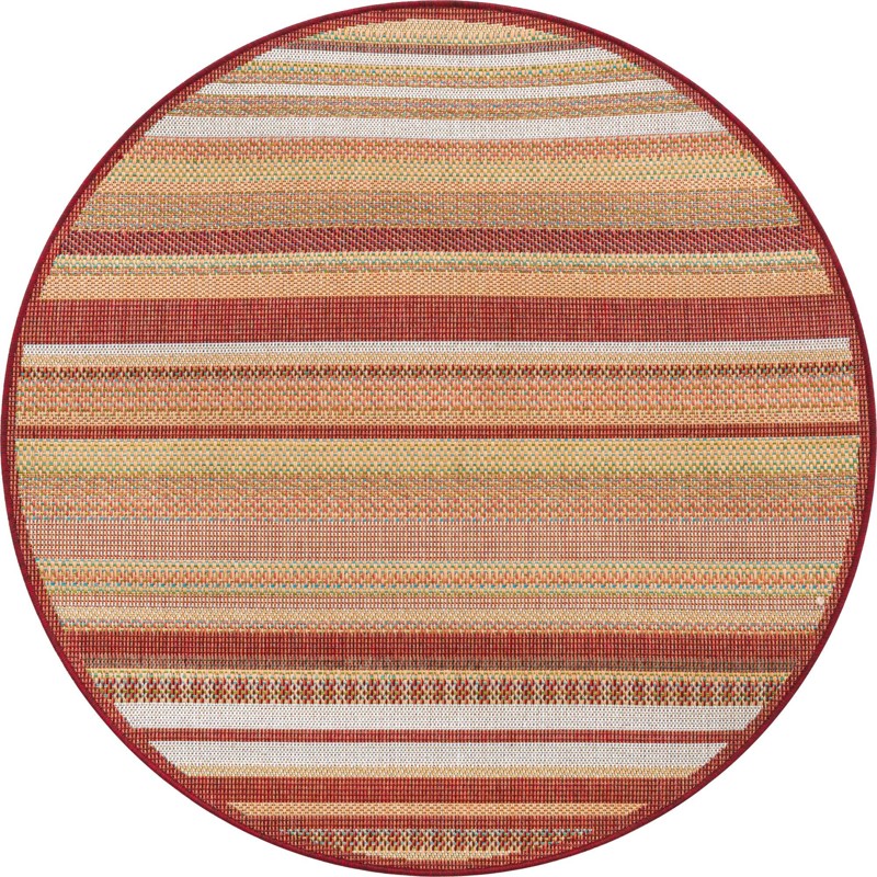 McBride · Striped Outdoor Rug, burgundy