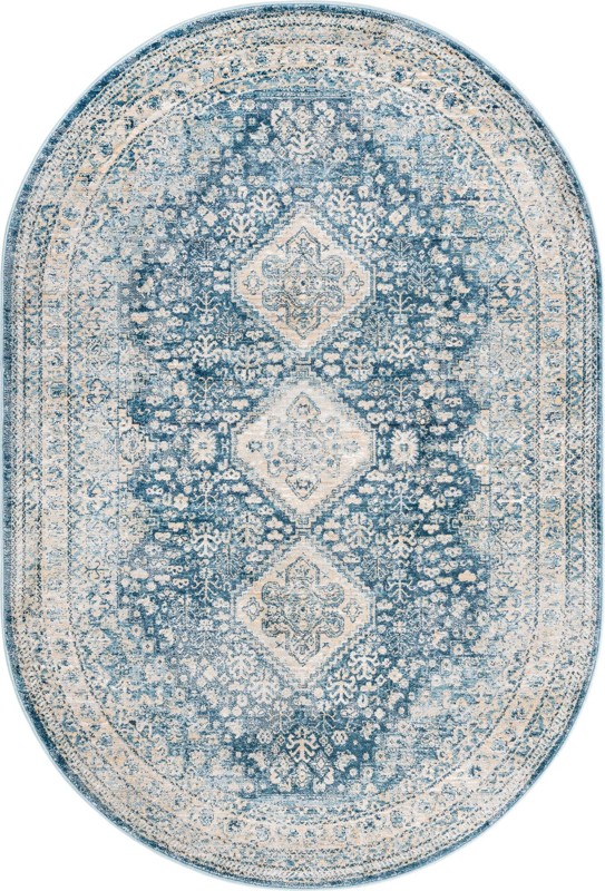 4' x 6' Greenbriar · Border rug, navy