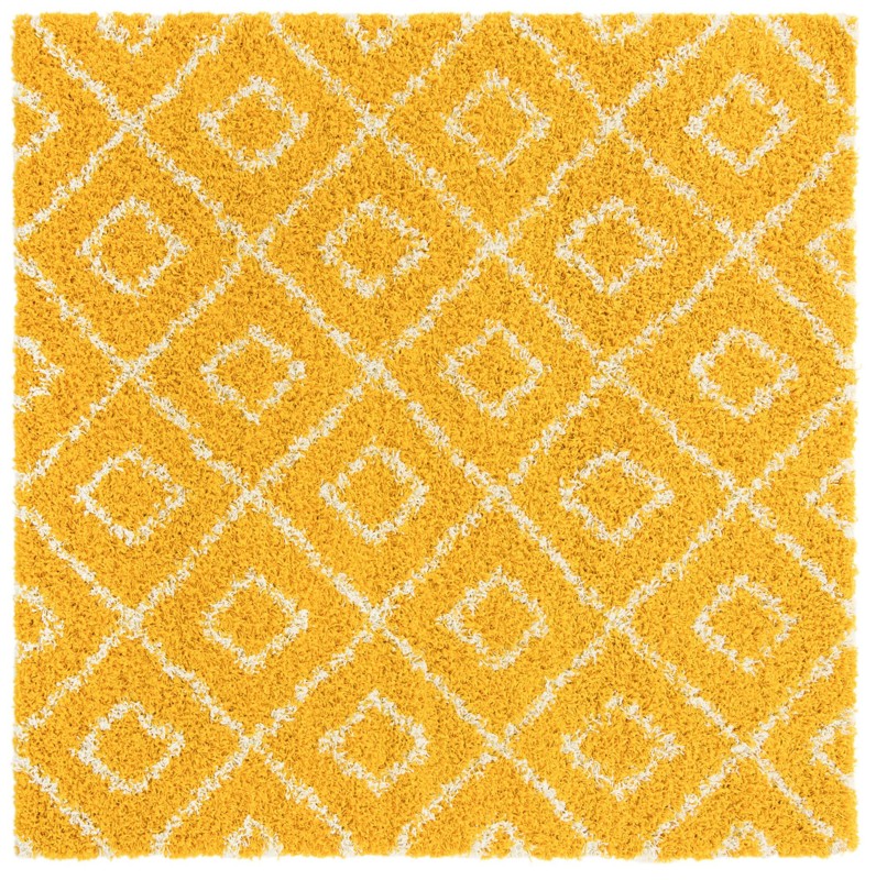 6' x 6' Brock · Diamond Shag Rug, yellow