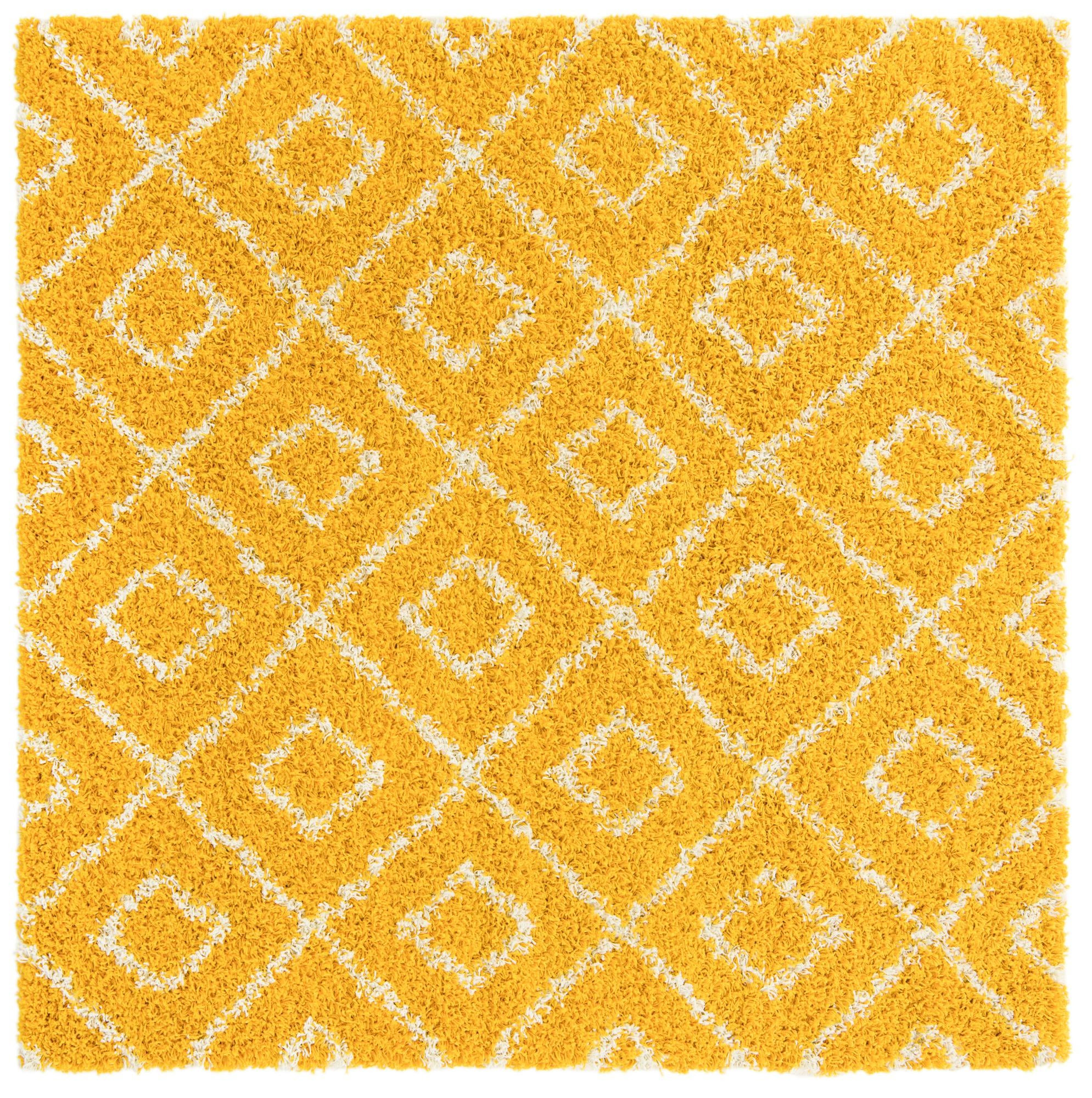 6' x 6' Brock · Diamond Shag Rug, yellow