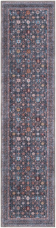 2' x 8' Chicory · Border rug, antique blue