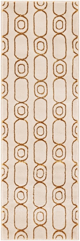 Renwick · Geometric rug, white and gold