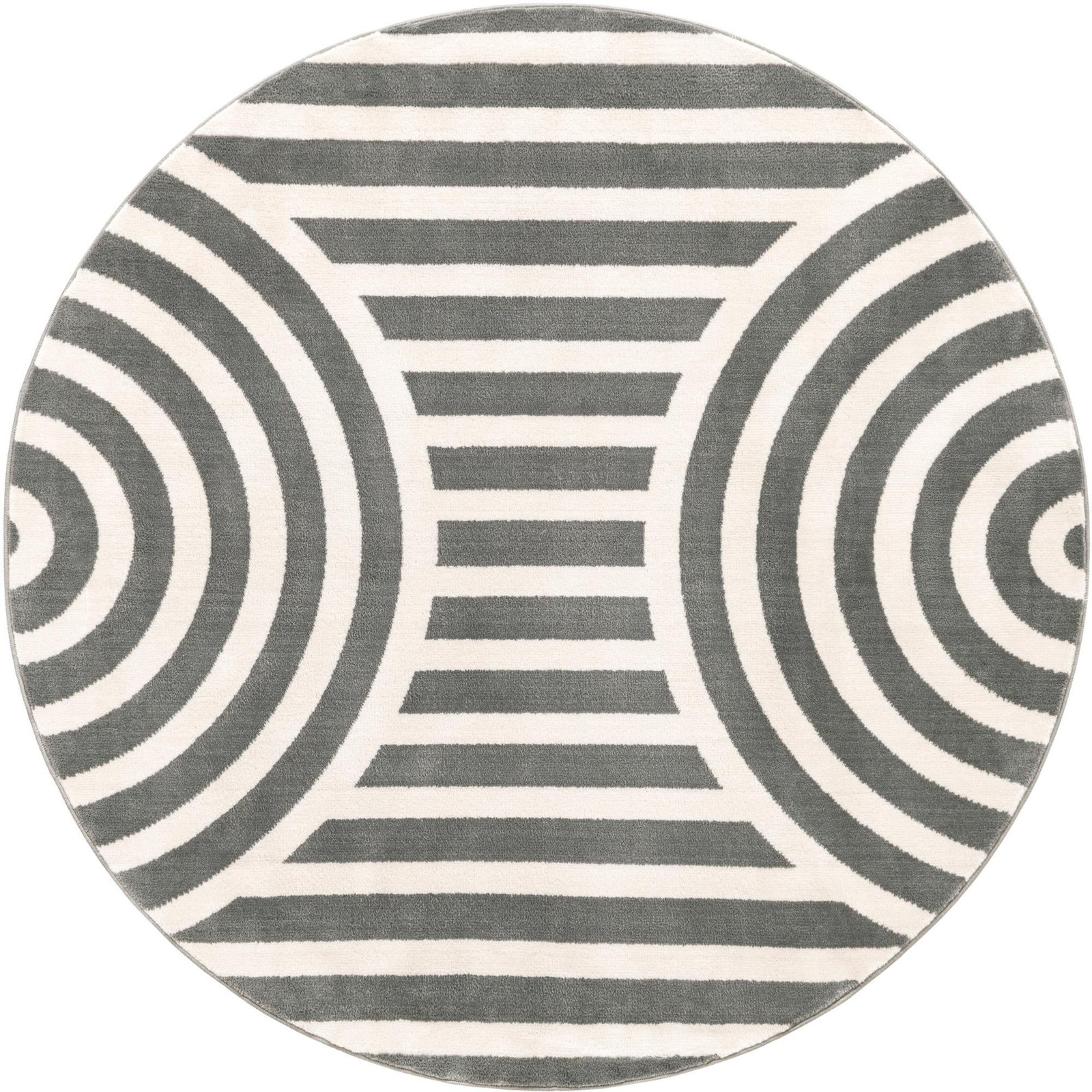 4' x 4' Nye · Geometric rug, silver gray