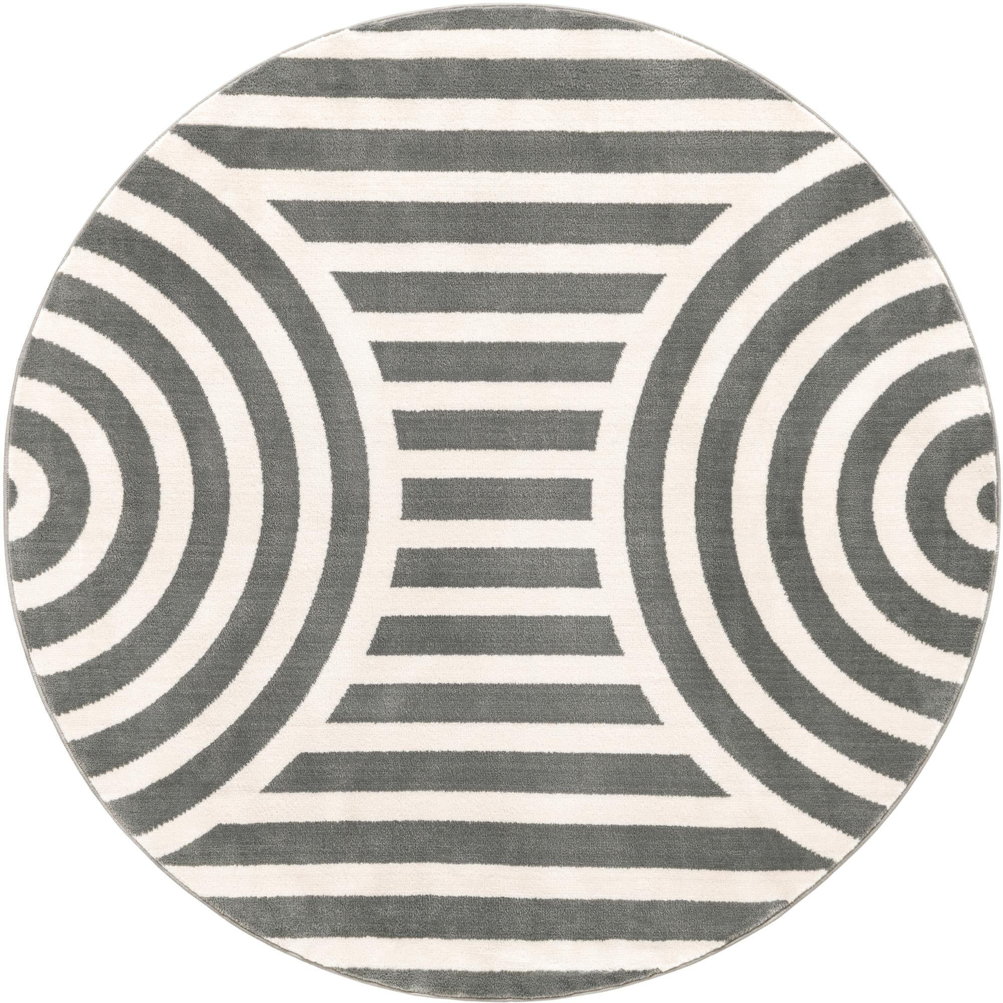 4' x 4' Nye · Geometric rug, silver gray