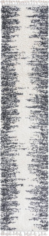 2' 7 x 12' Felton · Abstract Shag Rug, white