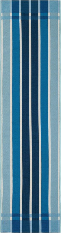 2' x 8' Lomax · Striped Outdoor Rug, shades of blue