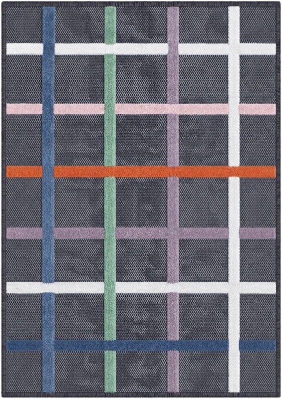2' 2 x 3' Franklin · Plaid Outdoor Rug, charcoal and multicolor