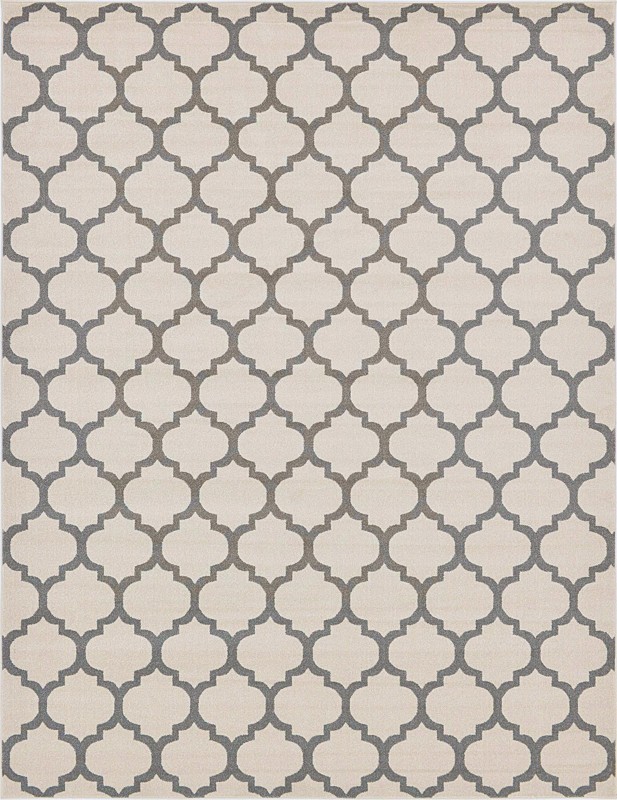 10' x 13' Arkwright · Trellis rug, beige and gray