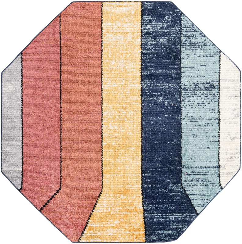 Rosewood · Striped rug, multi