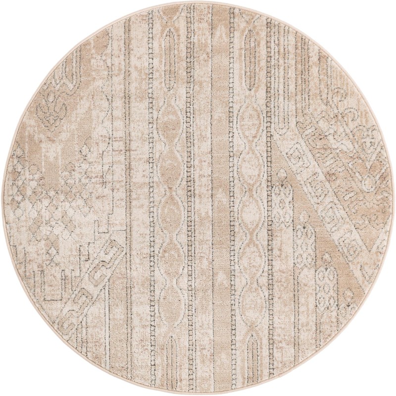 Cardinal · Tribal geometric rug, ivory and gray