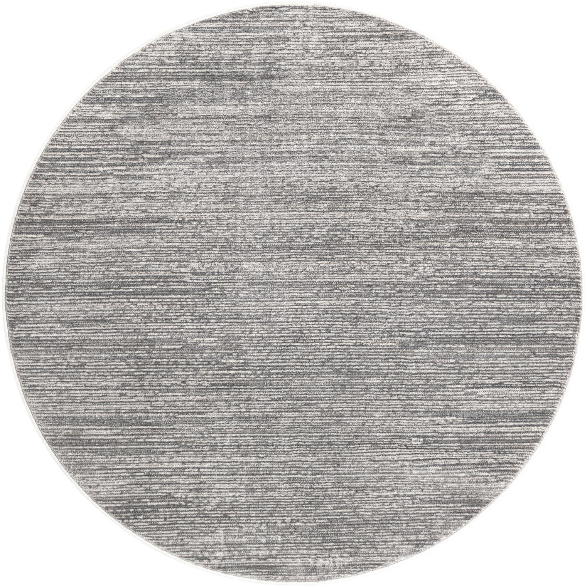 5' 3 x 5' 3 Worley · Linear rug, gray and white