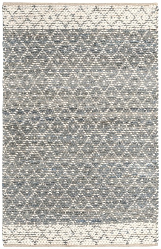 4' 1 x 6' 1 Grove · Border Chindi Rug, gray
