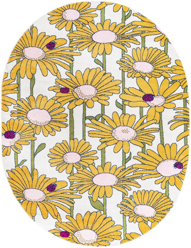 Nutmeg · Floral / botanical rug, white