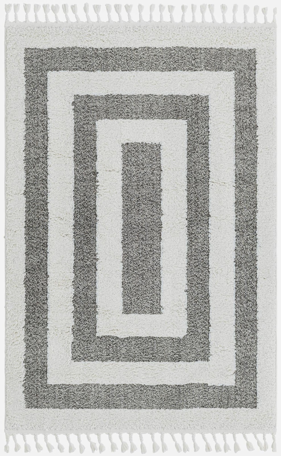 4' x 6' Rickard · Border rug, gray