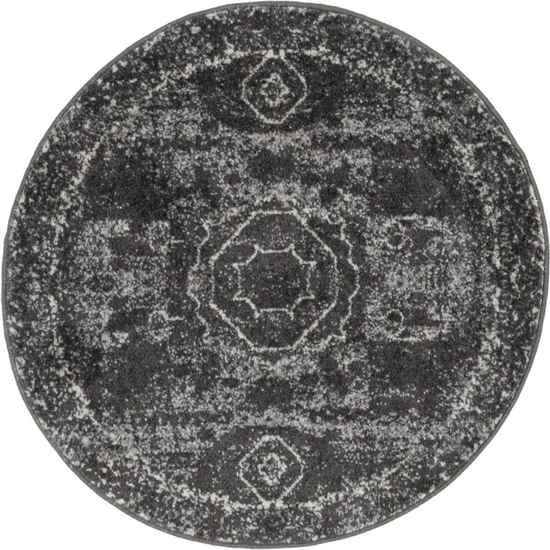 3' x 3' Benedict · Medallion rug, fume