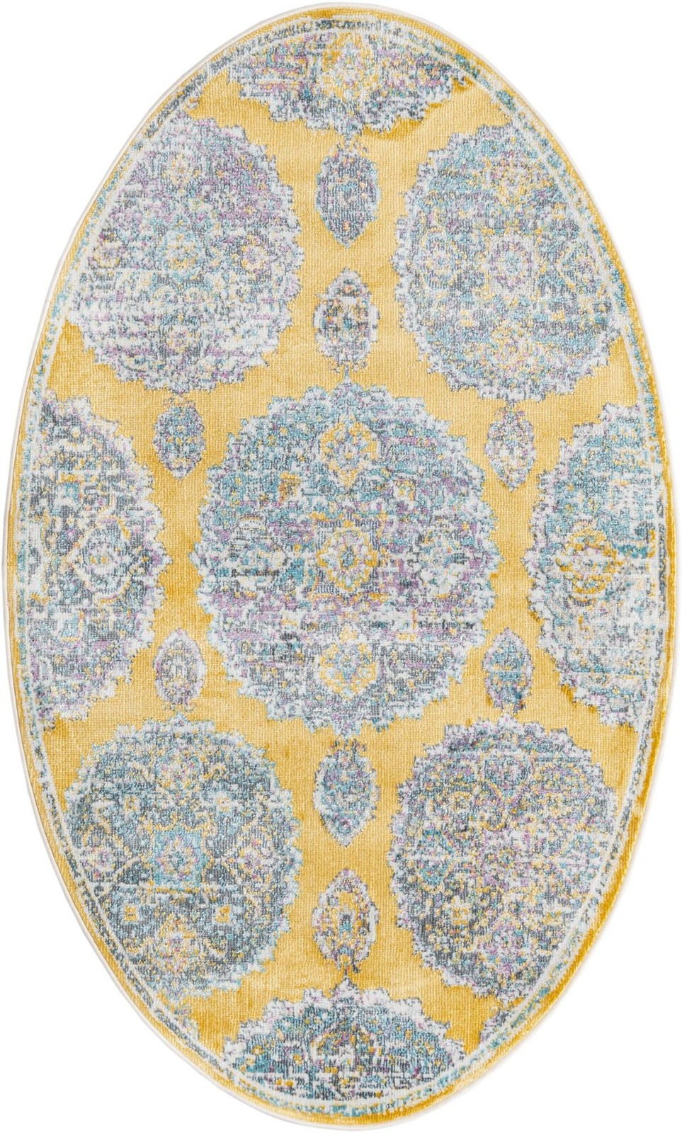 3' 3 x 5' 3 Mather · Medallion rug, yellow