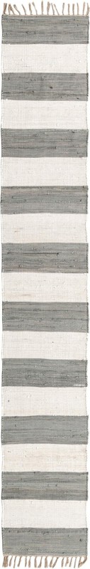 2' 2 x 12' Flagstaff · Striped Chindi Rug, gray