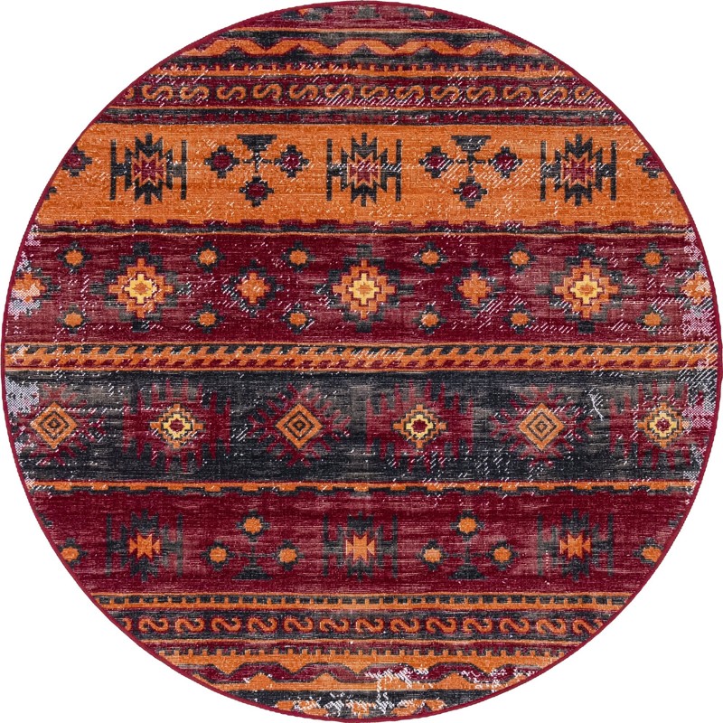 5' 3 x 5' 3 Lloyd · Border rug, rust