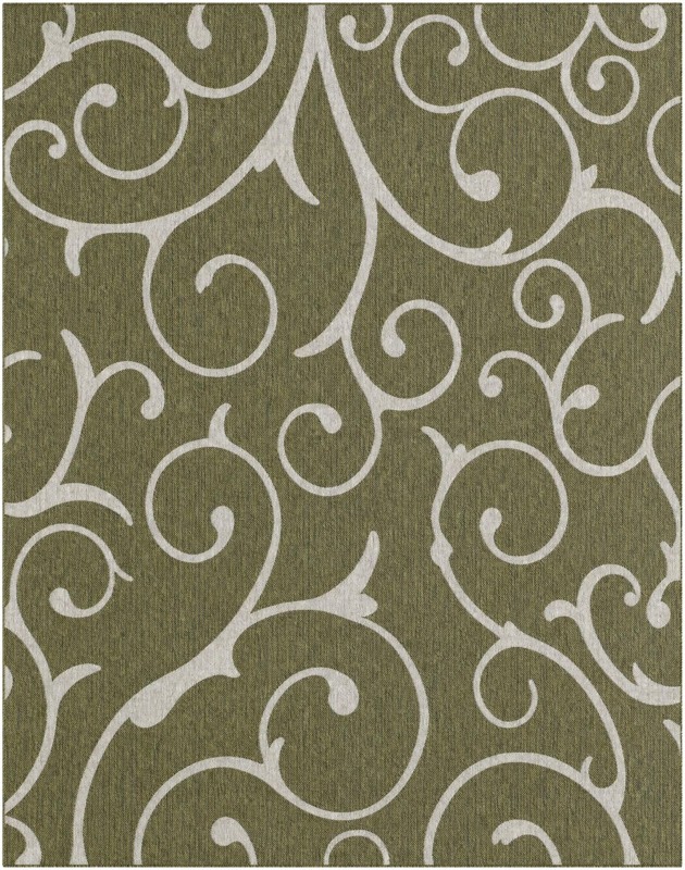 7' 10 x 10' Shale · Floral / botanical Outdoor Rug, green