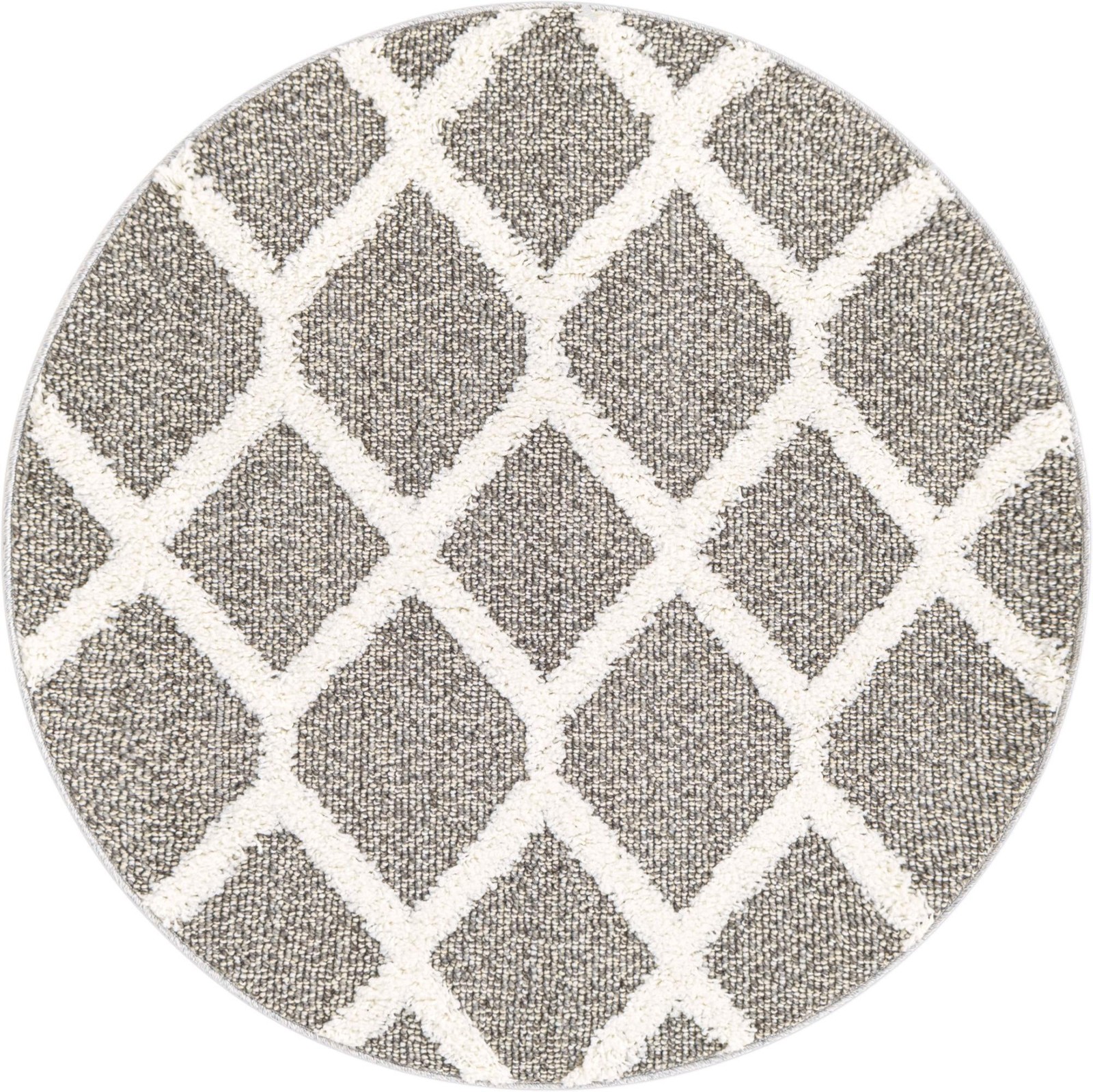 3' 3 x 3' 3 Kirkwood · Diamond rug, gray