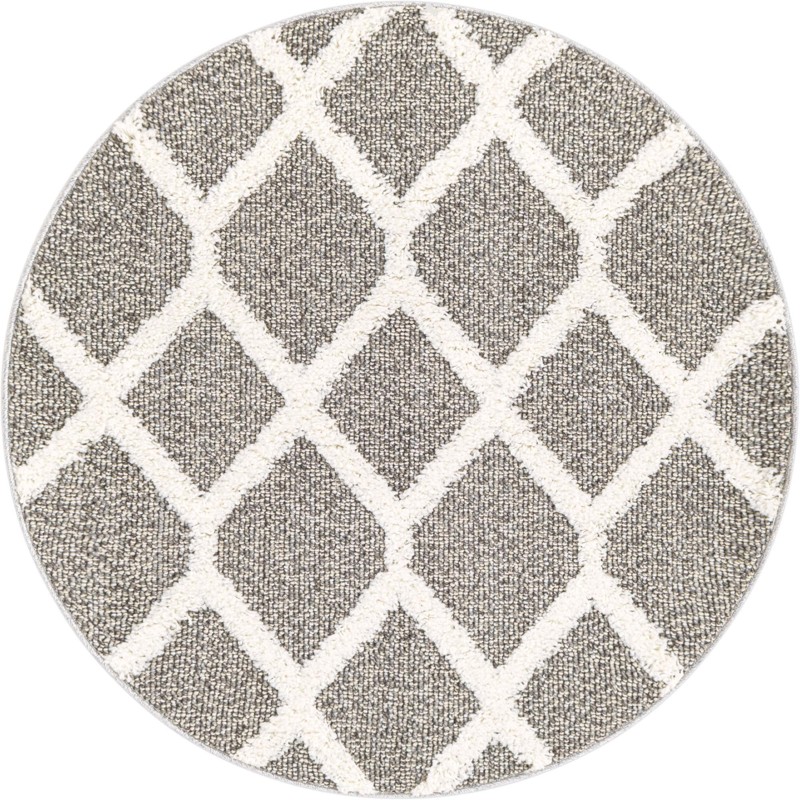 3' 3 x 3' 3 Kirkwood · Diamond rug, gray