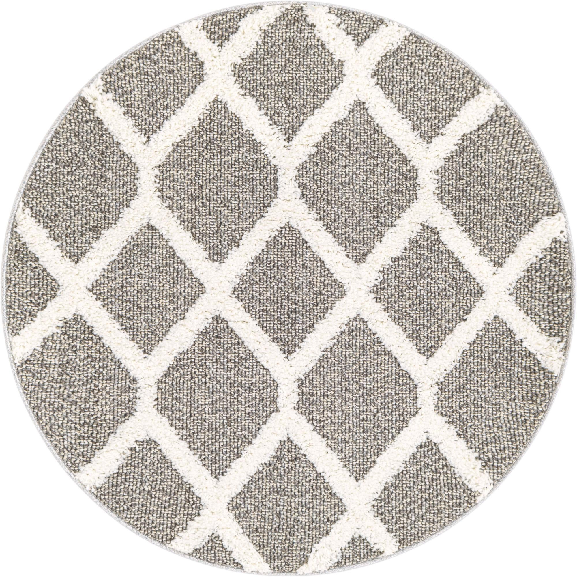 3' 3 x 3' 3 Kirkwood · Diamond rug, gray