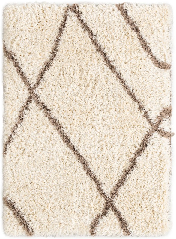 4' x 6' Rockingham · Diamond shag rug, pearl and khaki