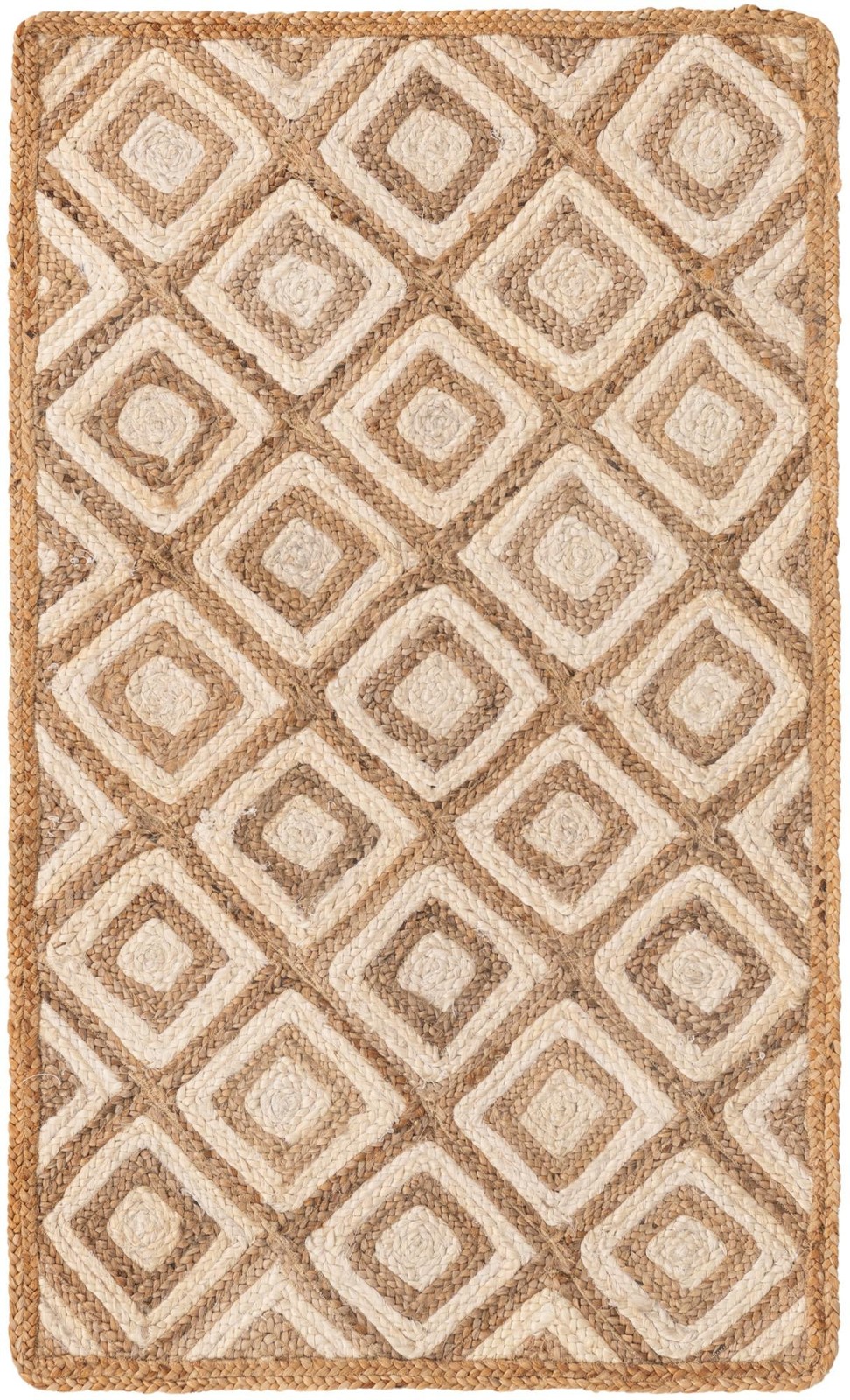 3' 3 x 5' 1 Halsey · Diamond Braided Jute Rug, natural