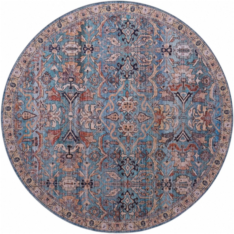 10' 6 x 10' 6 Gaskell · Border rug, blue