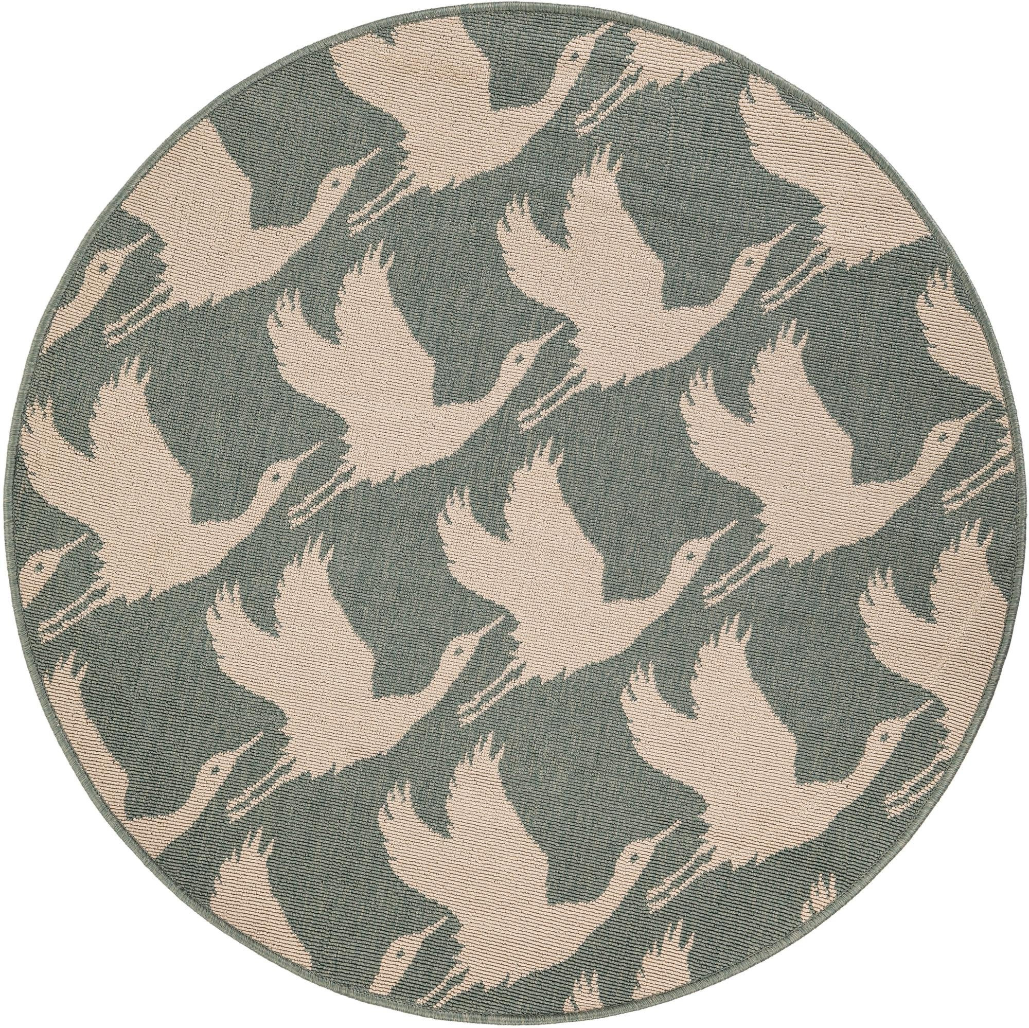 4' x 4' Hanover · Pictoral Outdoor Rug, stone blue