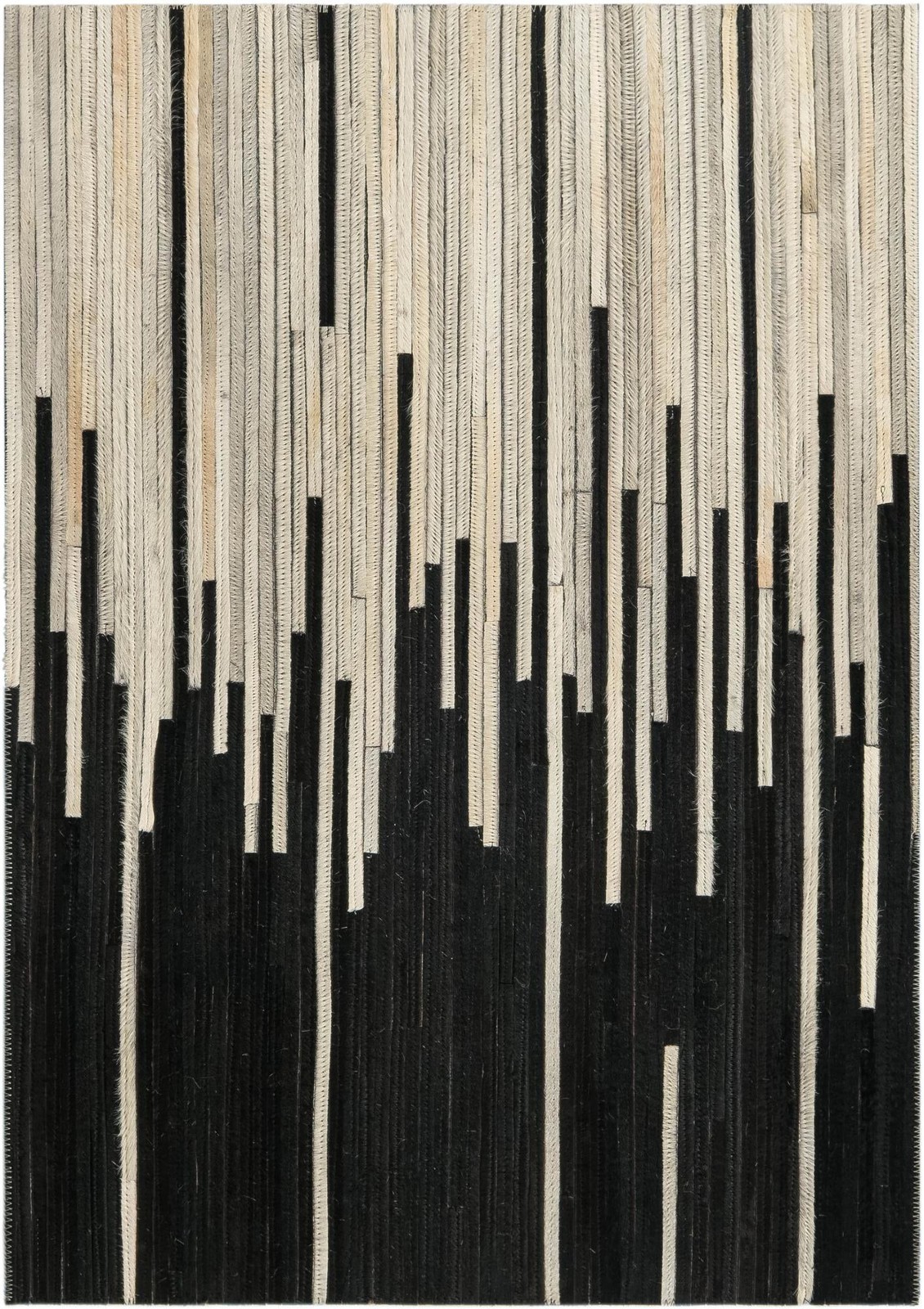 2' x 3' 1 Middleton · Gradient lines rug, black and cream
