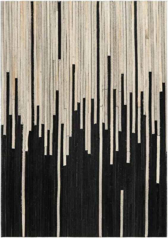 2' x 3' 1 Middleton · Gradient lines rug, black and cream