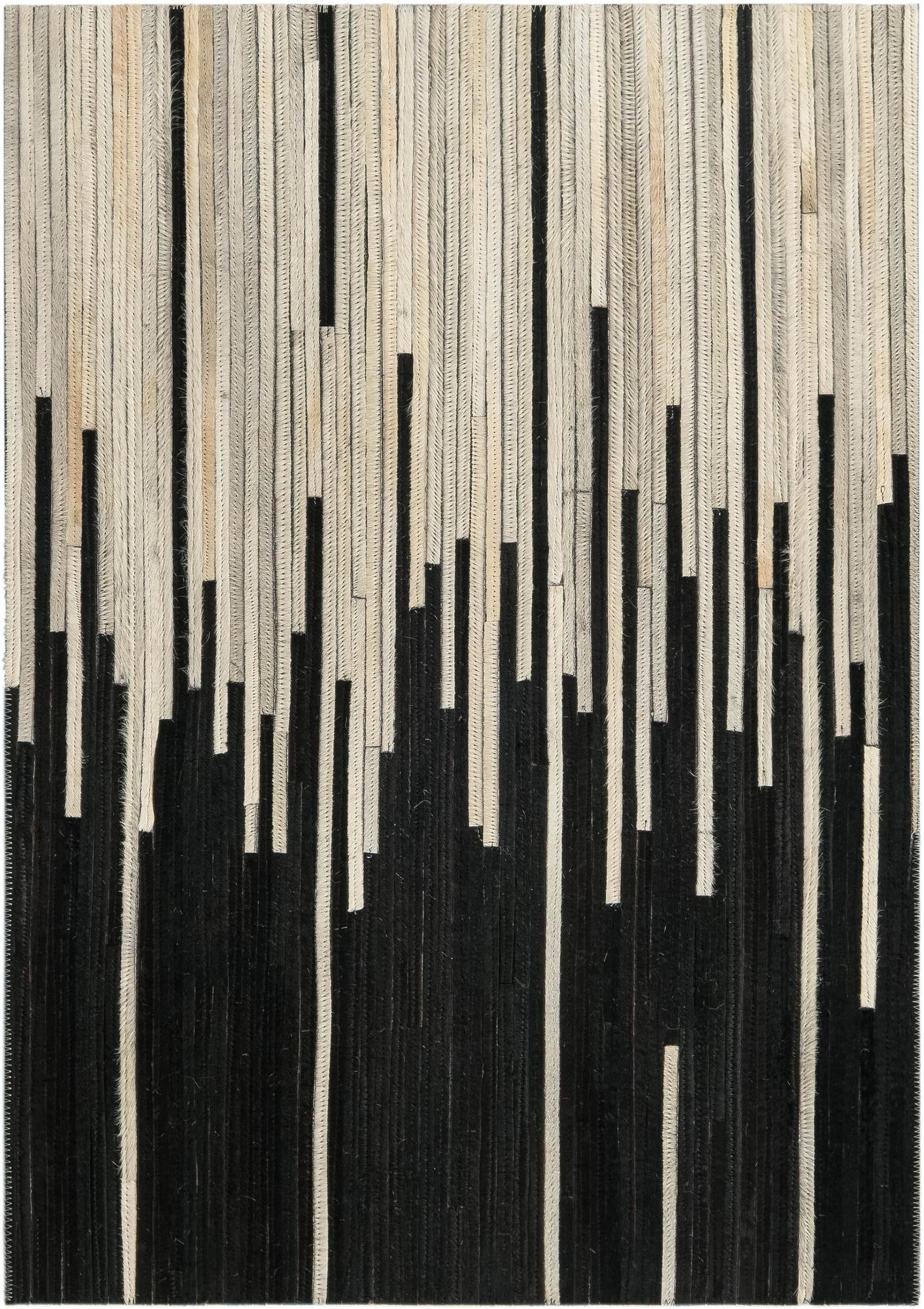 2' x 3' 1 Middleton · Gradient lines rug, black and cream