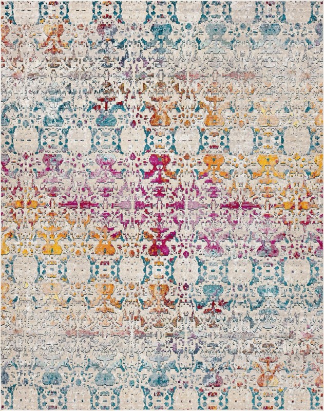 Basin · Distressed abstract rug, vibrant multicolor