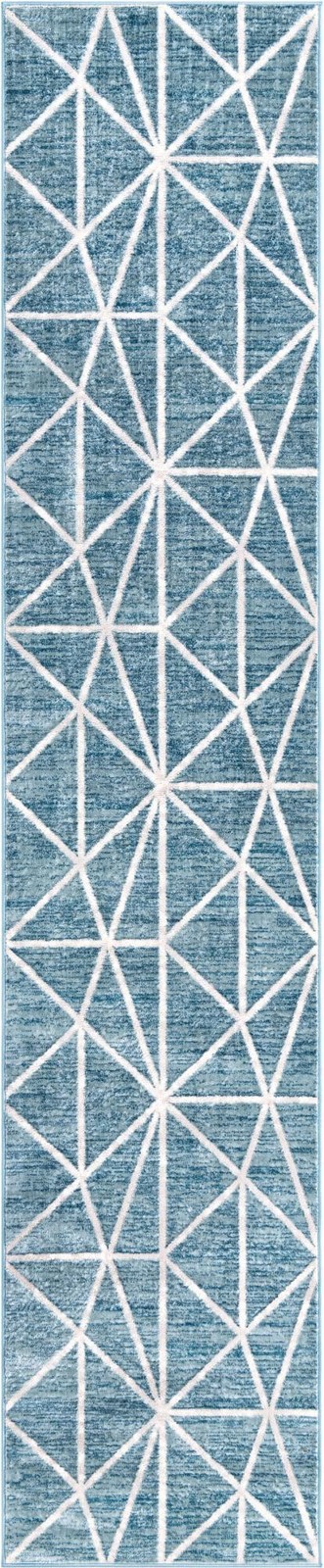 2' 7 x 13' Gilman · Geometric rug, blue